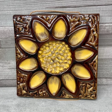 Retro mázas napraforgó fali dísz kép