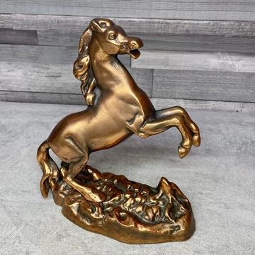 Antik bronzírozott ágaskodó ló szobor