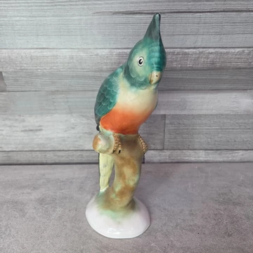 Bodrogkeresztúri porcelán papagáj figura