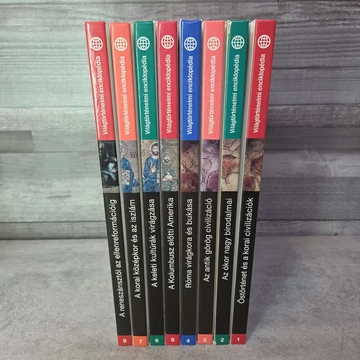 Világtörténelmi enciklopédia sorozat 1-7, 9, könyv