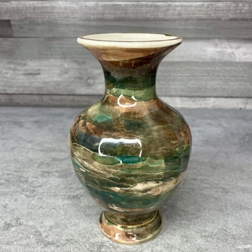 Boriszov Ukrán barna-zöld aranyozott váza