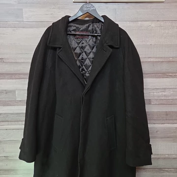 Wool and Cashmere fekete gyapjútartalmú férfi kabát, 56