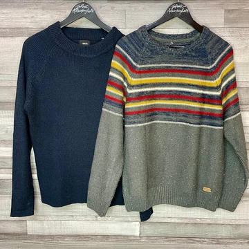 Burton Manswear sötétkék, Saltrock Surf Brand szürke gyapjú tartalmú pulóver szett M