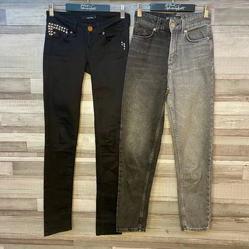 Tally Weijl fekete szegecses, Amisu szürke farmernadrág szett 32-es szett