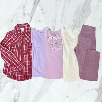 H&amp;amp;M lila nadrág, Sinsay, DopoDopo, C&amp;amp;A kislány felső szett 122-128