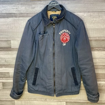 Devergo koptatott sötétkék bundás férfi kabát M