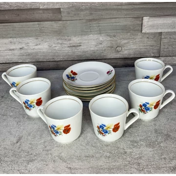 Kahla virágos porcelán kávéscsésze készlet