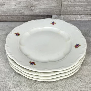Zsolnay virágos porcelán kistányér 4 db-s szett