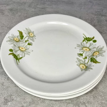 Zsolnay zöld-sárga margaréta mintás porcelán 3 db-s kistányér szett
