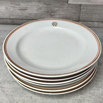 Zsolnay Fejér Megyei ÁFÉSZ aranyozott szélű porcelán tányér szett