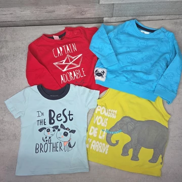 Pepco és Baby Club 4 db-os kisfiú felső szett, 74