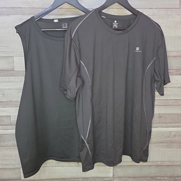 Decathlon Domyos fekete férfi trikó és sportpóló szett, 2XL-3XL