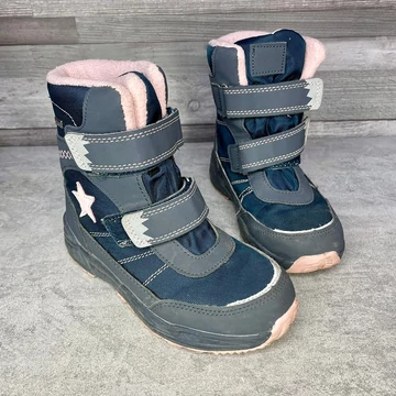 Lily&amp;amp;Dan sötétkék-rózsaszín lány téli csizma 30