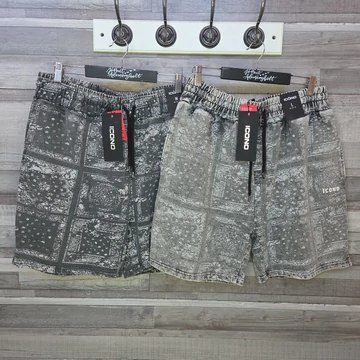 New Yorker Icono szürke mintás férfi rövidnadrág szett, M-L