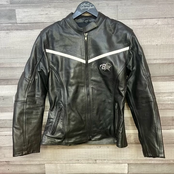 Biker's Gear Australia fekete női motoros bőrdzseki protectorral L