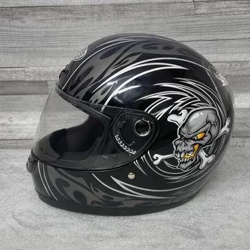 VR-1 Helmet fekete halálfejes motoros bukósisak M