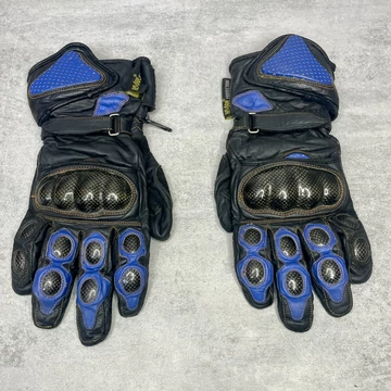 Biker's Gear Australia Kevlar protection fekete-kék bőr motoros kesztyű XL