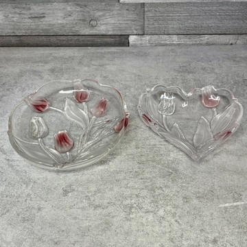 Walther-Glass Nadine Satin Rose tulipános üveg tálka szett