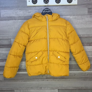 H&amp;amp;M kapucnis okkersárga gyerek pufikabát, 140