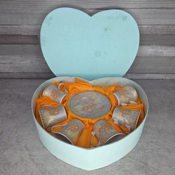 AML német Royal porcelán kávéskészlet szőlő mintával díszdobozban