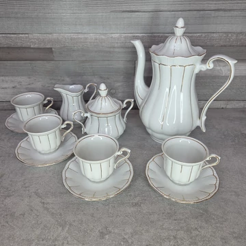 Antik lengyel Walbrzych porcelán teáskészlet