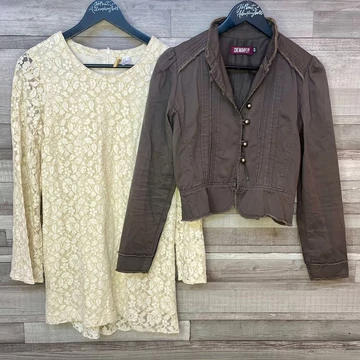 H&amp;amp;M Divided ekrü női ruha, Denim Co. barna blézer szett 38