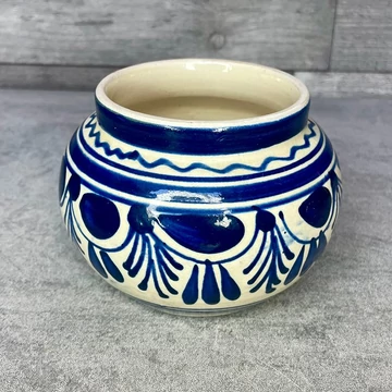 Kék-fehér népies kerámia váza