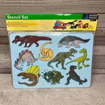 United Office Kids: Stencil Set dinoszauros, járművel stencil szett