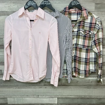 Benetton, Springfield, Sinsay rózsaszín, fekete-fehér blúz szett S