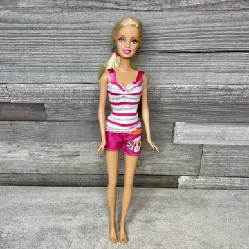 Mattel 1990 Barbie baba rózsaszín nyári ruhában