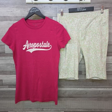 Aeropostale, Decathlon sportos női póló-biciklis nadrág szett, M