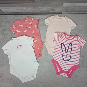 F&amp;amp;F, C&amp;amp;A nyuszis-flamingós kislány body szett, 62