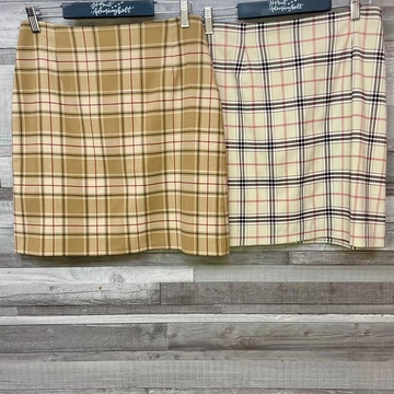 Street One barna, bézs kockás szoknya szett 38