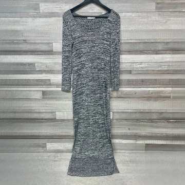 Mango szürke hosszú oldalt felsliccelt ruha M