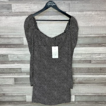 Zara fekete fehér pöttyös ruha L
