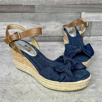 Tom Tailor fonott magastalpú farmer hatású szandál 39