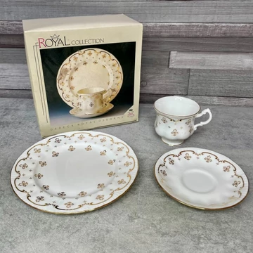 Royal Collection Gedeck Royal Osborne francia arany mintás teás szett