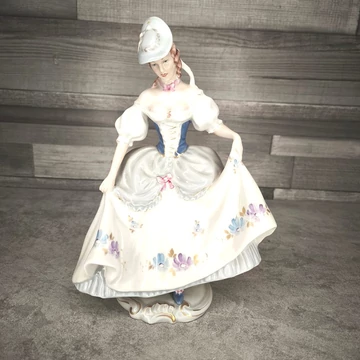 Cseh Royal Dux jellegű női antik porcelán szobor