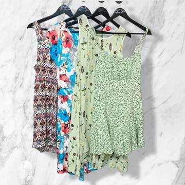 H&amp;amp;M, Newyorker zöld, színes, mintás nyári ruha szett M