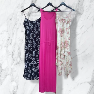 Pink-fekete női ruha szett M-L