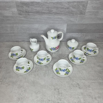 Colditz német porcelán kék virágmintás kávéskészlet