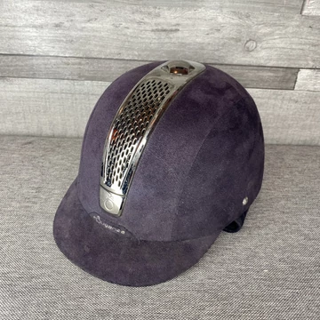 Fouganza C 700 lila bársonyos gyerek lovagló kobak 50-52 cm