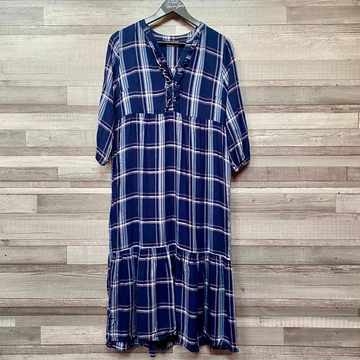 Beloved kék kockás hosszú ruha 38