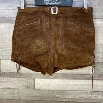 Vintage hasított bőr rövidnadrág S