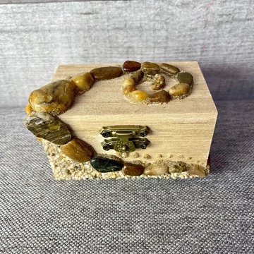 Kézműves fa tengerparti ládika