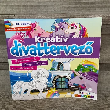 Füles Junior: Kreatív divattervező unikornisos színező