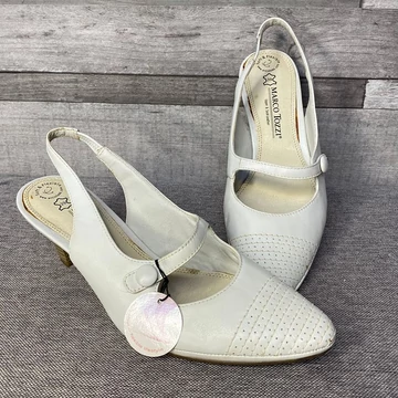 Marco Tozzi antishokk bőr magassarkú szandál 39