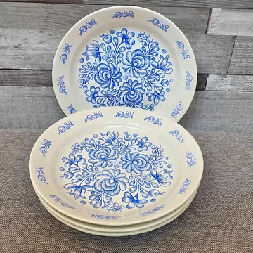 Gránit népies, virágos tányér 4 db