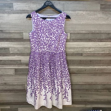 Talbots lila virágos, zsebes alkalmi ruha L-XL