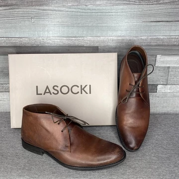 Lasocki elegáns barna bőr férfi cipő 41